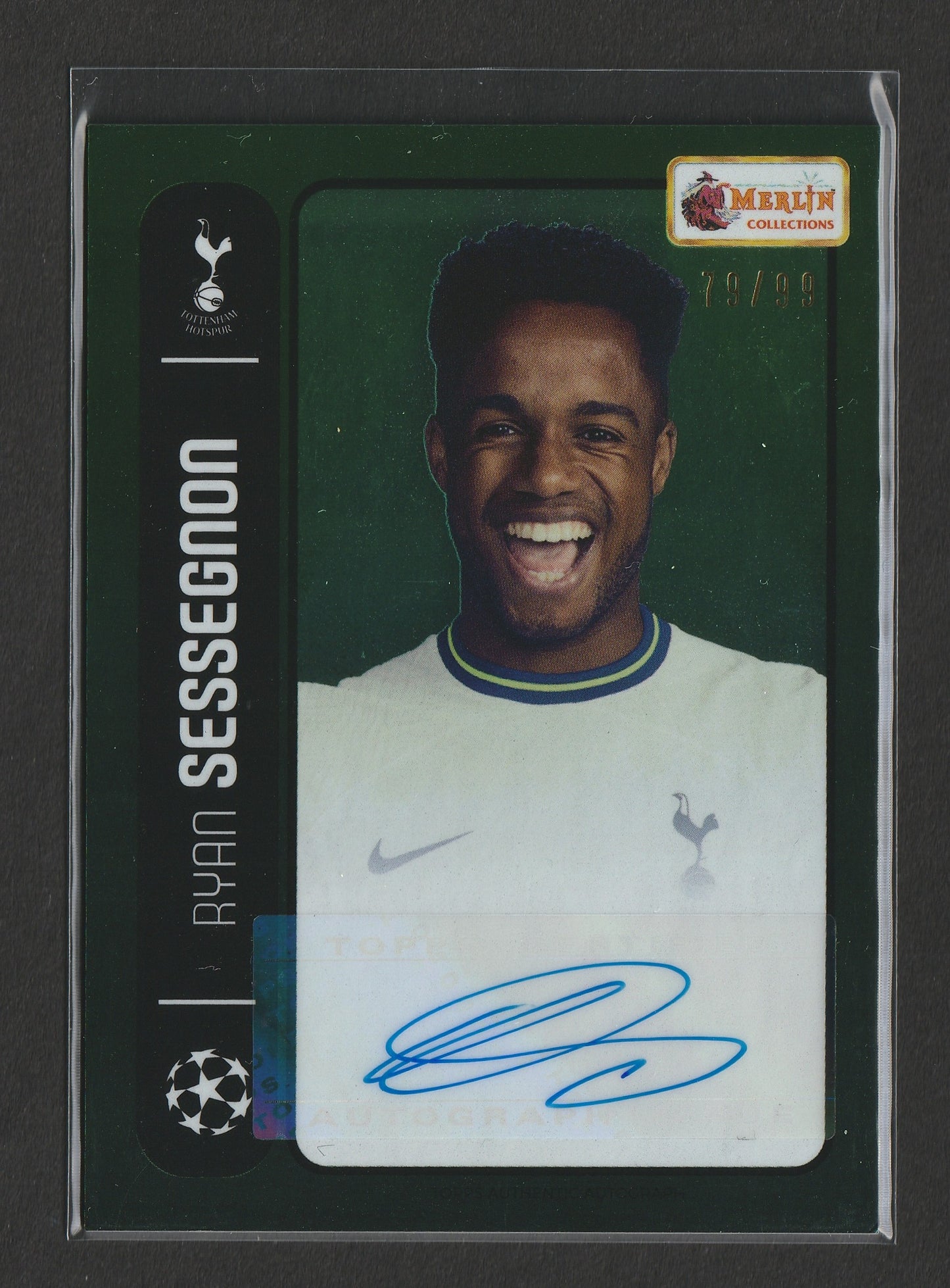 Ryan Sessegnon 2022-23 Topps Merlin's Heritage 98 UCL Auto 79/99 #130