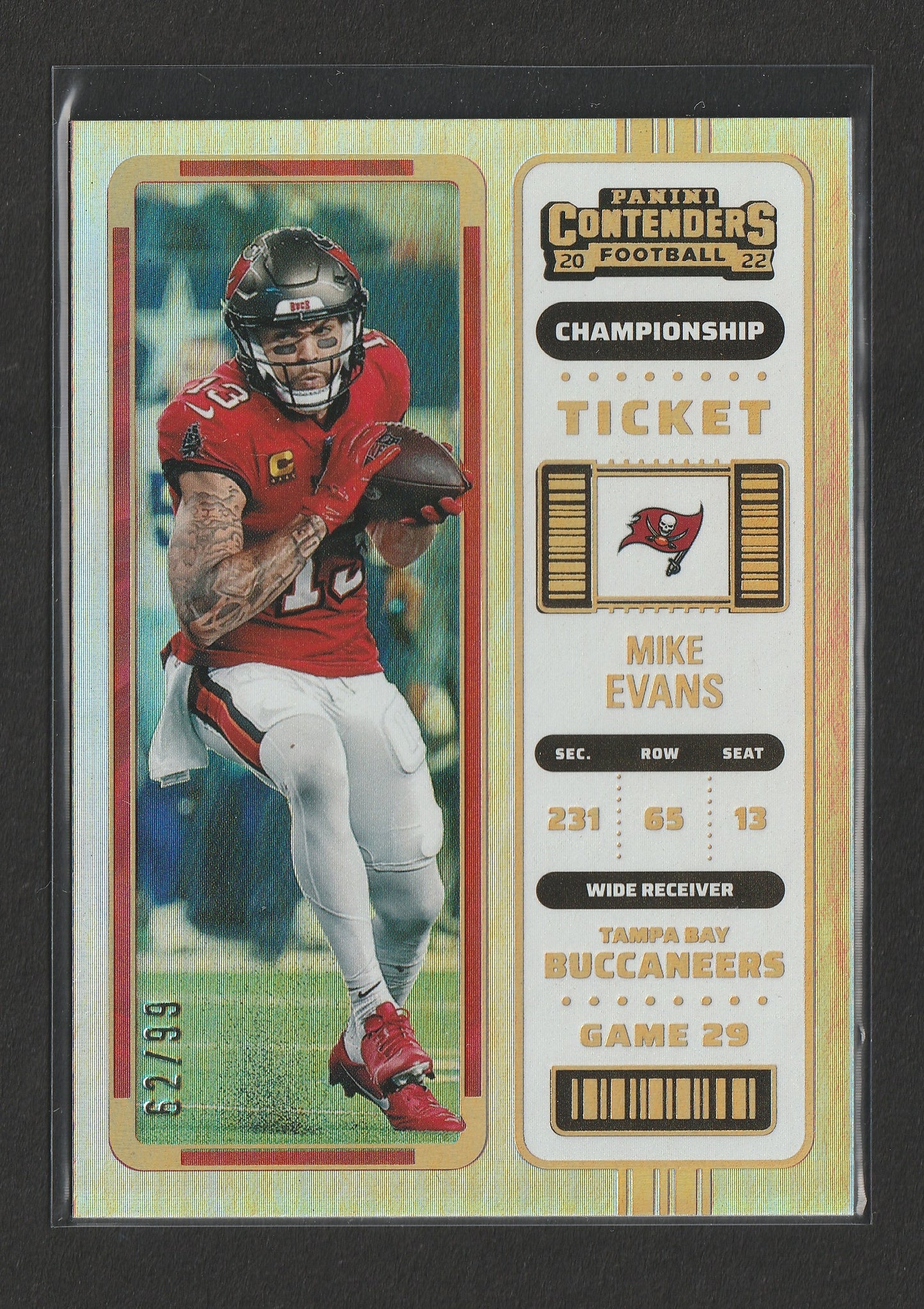 Mike Evans 2022 Panini Contenders Championship Ticket Silver 62/99 #94