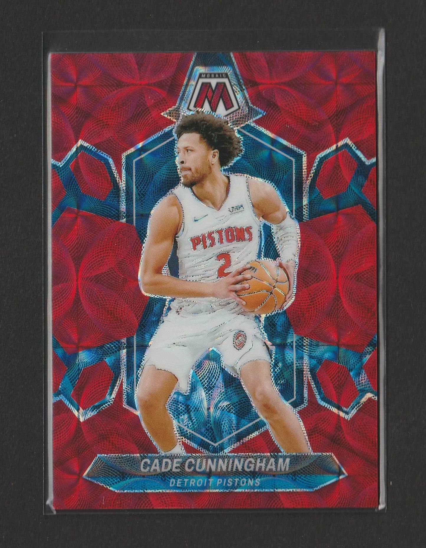 Cade Cunningham 2023/24 Panini Mosaic International Red Mosaic Prizm 60/75 #81
