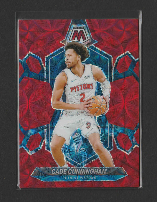 Cade Cunningham 2023/24 Panini Mosaic International Red Mosaic Prizm 60/75 #81