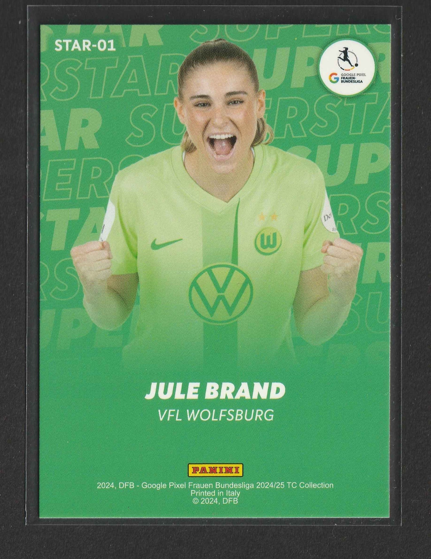 Jule Brand 2024-25 Panini Frauen Bundesliga Superstars Red 22/50 #STAR-01