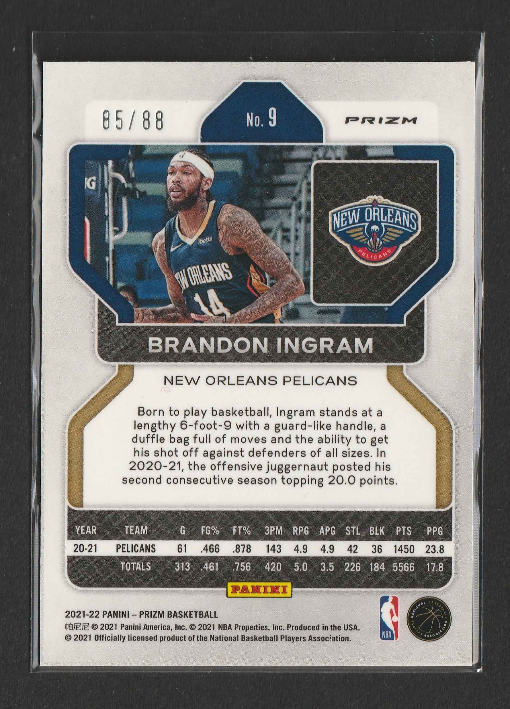 Brandon Ingram 2021-22 Panini Prizm Choice Red Prizm 85/88 #9