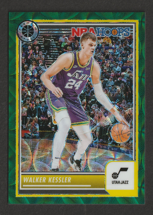 Walker Kessler 2023-24 Panini NBA Hoops Premium Stock Premium Green Prizm 8/8 #173