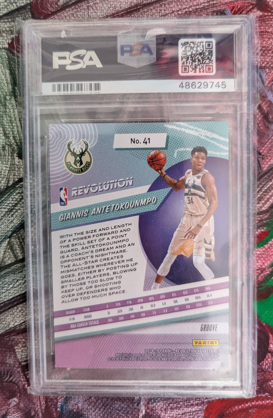 Giannis Antetokounmpo 2018-19 Panini Revolution Groove PSA 10 #41 Fiedler24