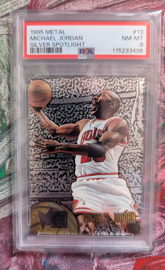 Michael Jordan 1995/96 Fleer Metal Silver Spotlight PSA 8 #13 Fiedler24