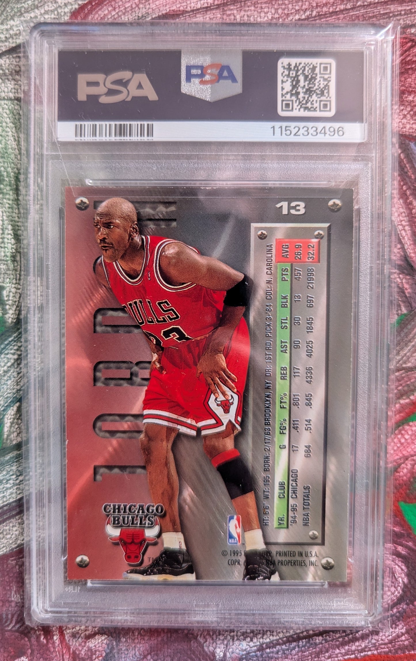 Michael Jordan 1995/96 Fleer Metal Silver Spotlight PSA 8 #13 Fiedler24