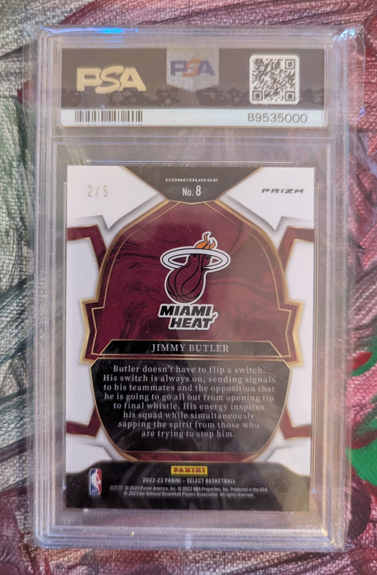 Jimmy Butler 2022/23 Panini Select Green Disco Prizm 2/5 PSA 10 #8 Fiedler24