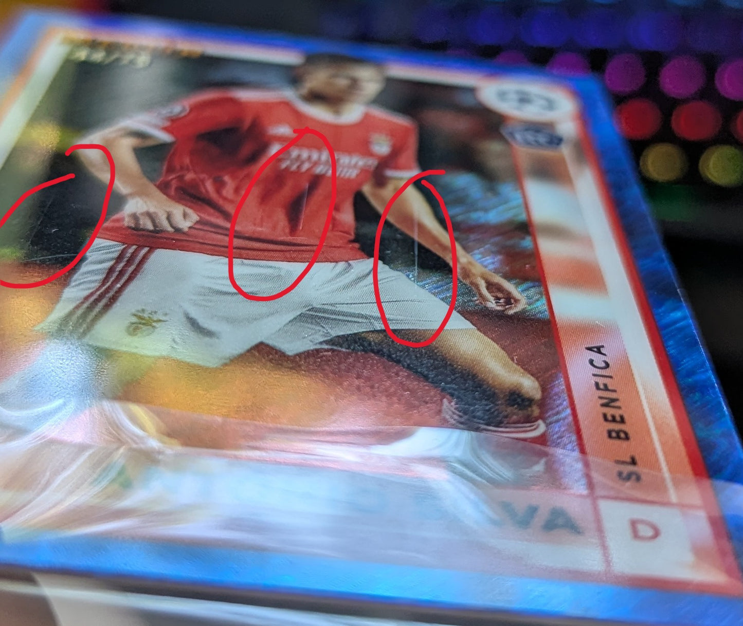 António Silva 2022-23 Topps Merlin UEFA Club Competitions Blue Shimmer Refractor 44/75 RC #145