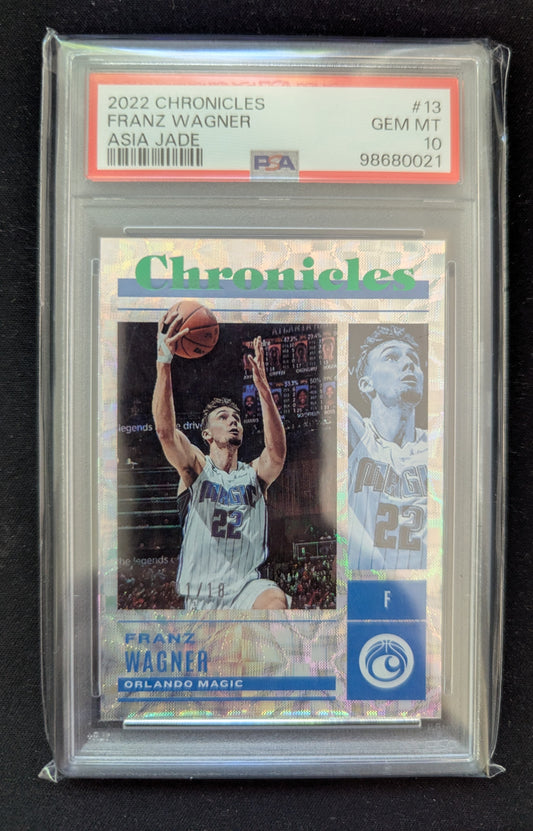Franz Wagner 2022-23 Panini Chronicles Asia Jade 01/18 PSA 10 #13