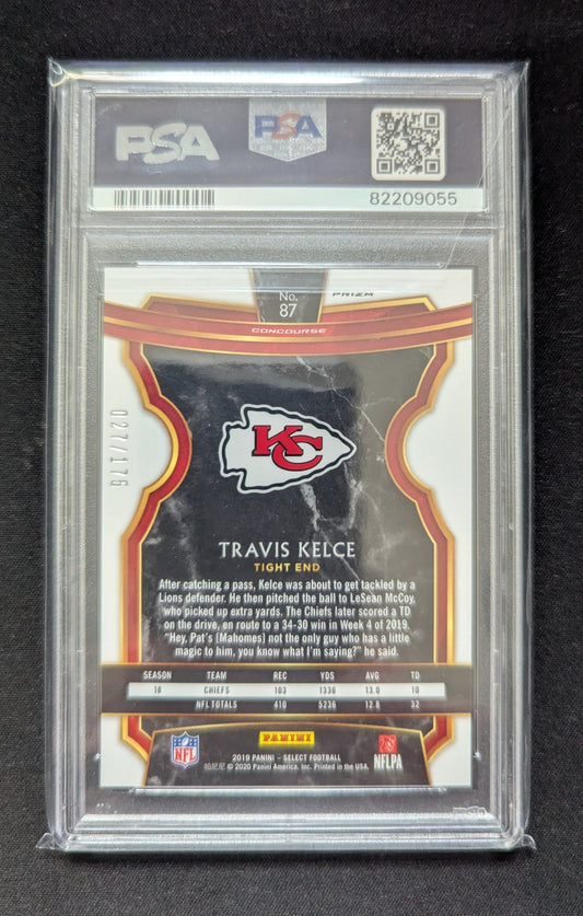 Travis Kelce 2019 Panini Select Blue Prizm 027/175 PSA 9 #87