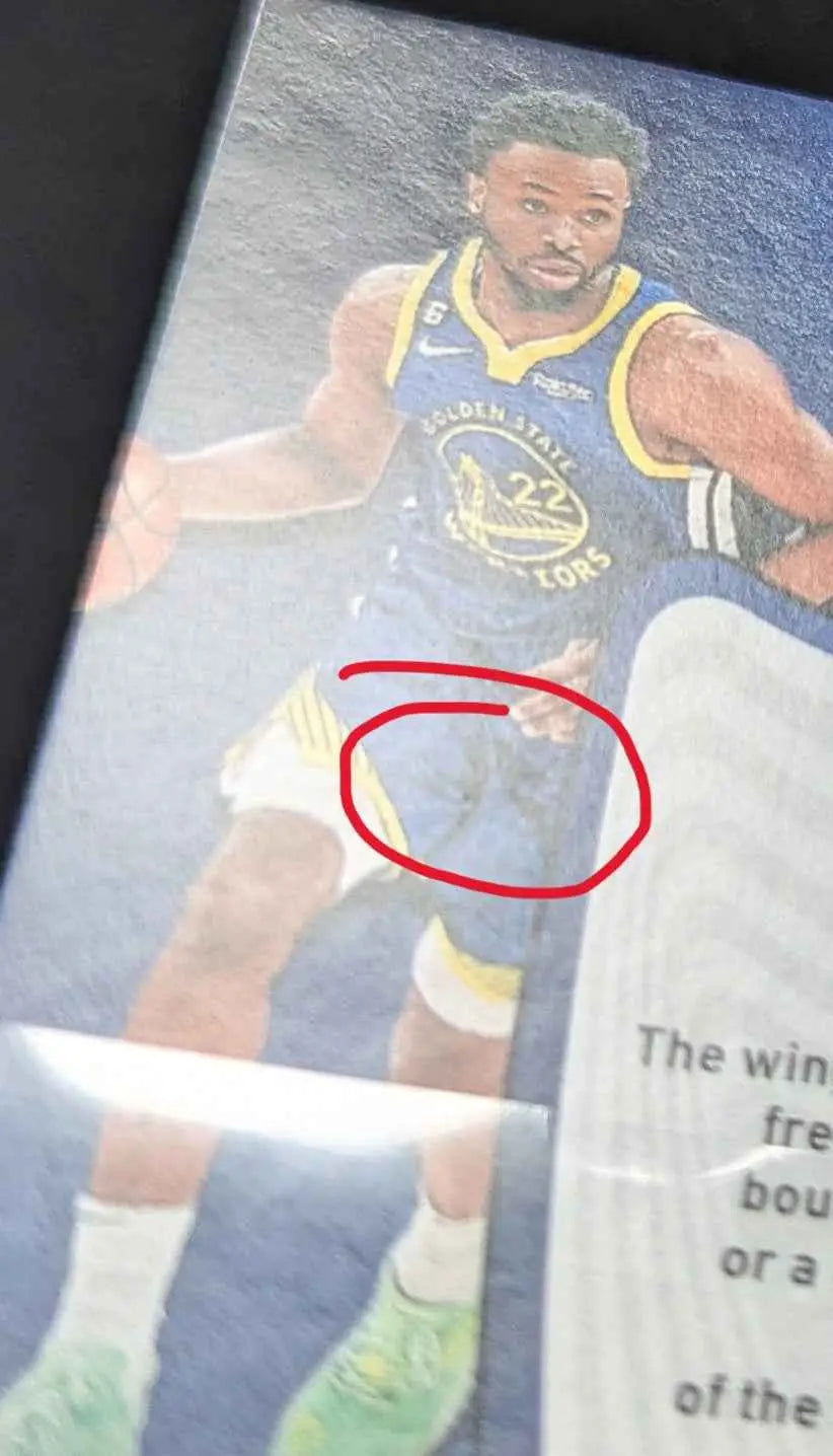 Blau-gelbes golden state warriors trikot nummer 22 mit goldenem logo, andrew wiggins 2023/24 panini revolution lava 01/10 #4