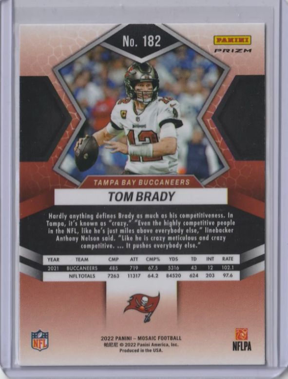 2022 Panini Mosaic - Green Mosaic Prizm - Tom Brady, #182