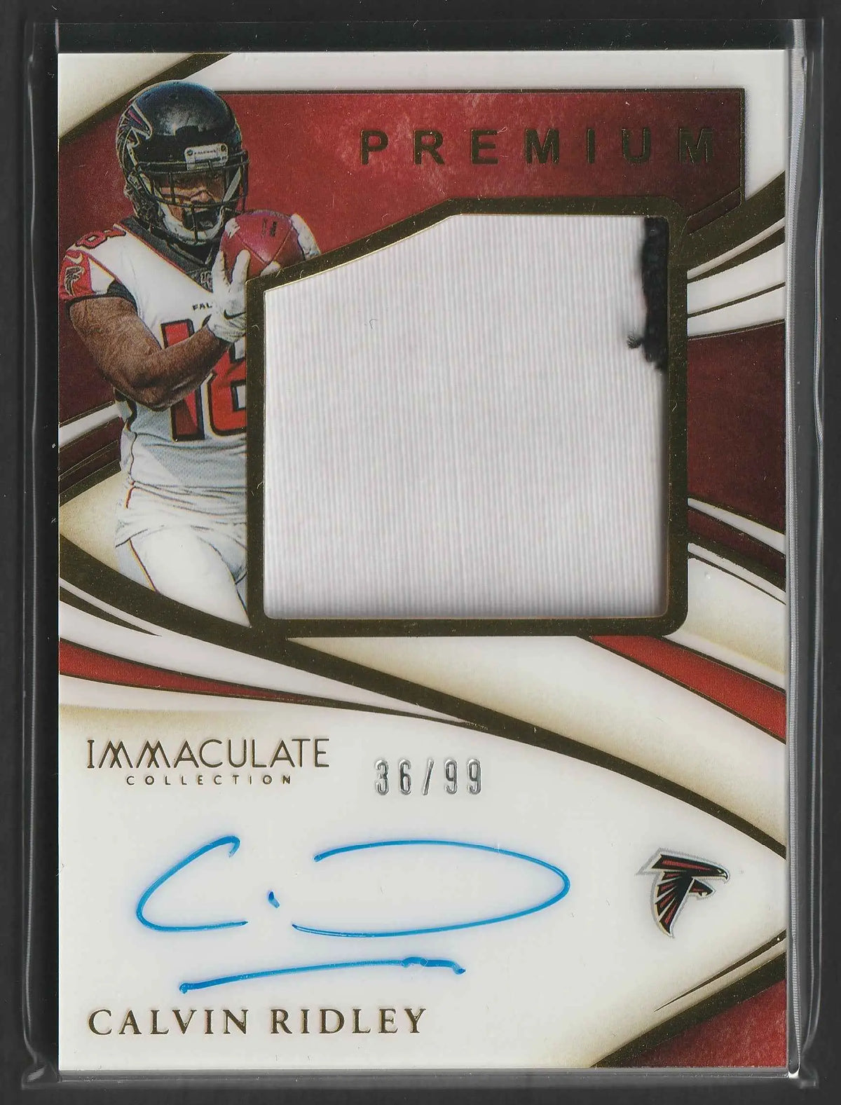 Premium calvin ridley 2020 panini immaculate football trading card mit signatur und echtem jersey-patch