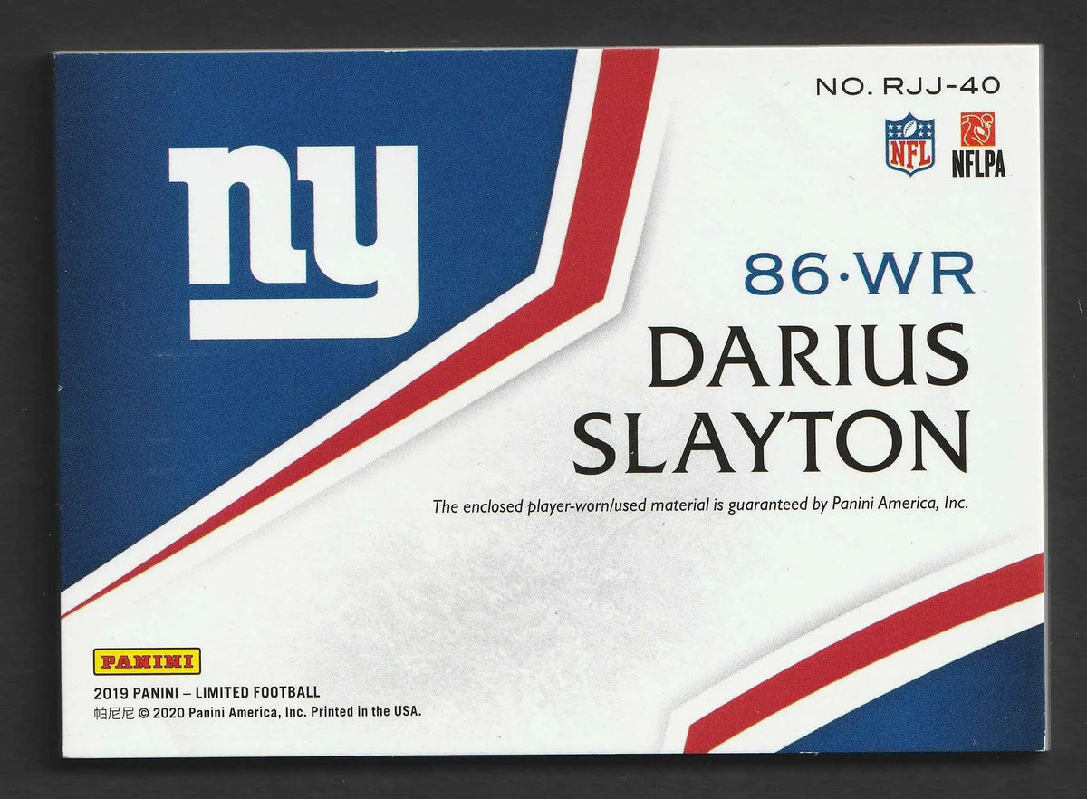 Darius slayton 2019 panini limited football rookie patch karte nummer 86 wr der new york giants nummer 5 von 5