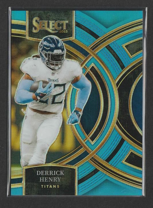 2023 panini select light blue prizm derrick henry football trading card in titans uniform nummer 91 von 99