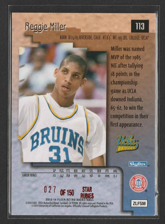 2013 14 fleer retro basketball trading card von reggie miller in ucla bruins trikot nummer 31 limited edition